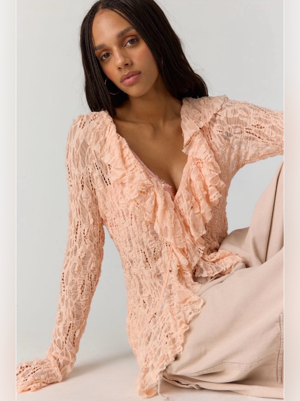 Free People Laney Cardi in Papaya - Size Medium NWT